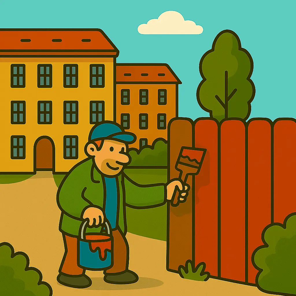 Hausmeister bei professioneller Reparaturarbeit